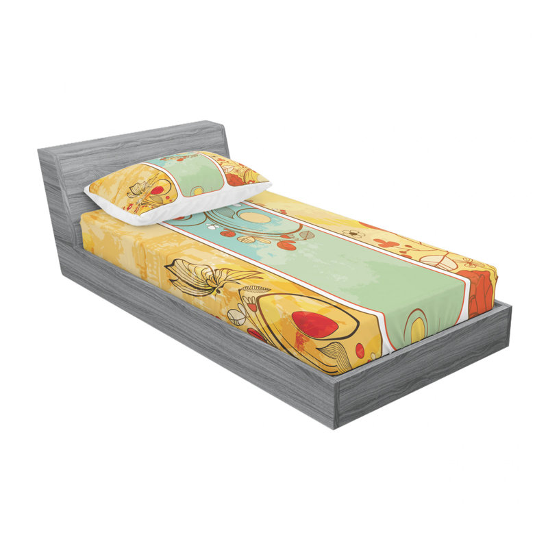 Ensemble de draps décoratifs et imprimés, Ensemble de draps pour lit simple avec drap-housse