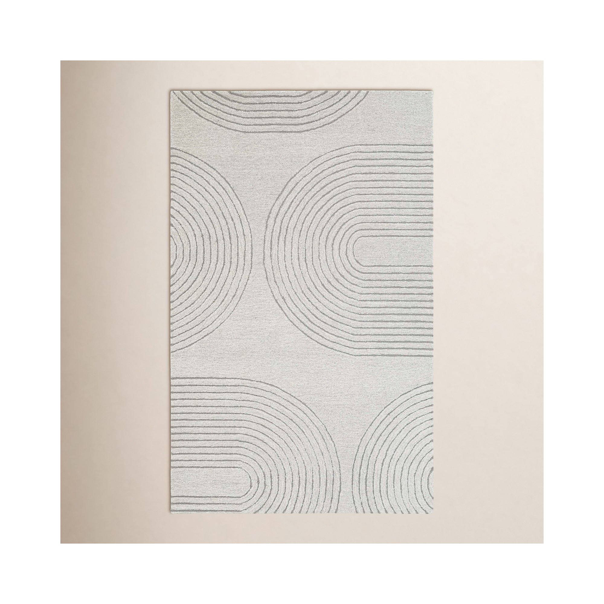 Helaine Hand Tufted Wool Ivory Rug, Rectangle 7'9" x 9'9"