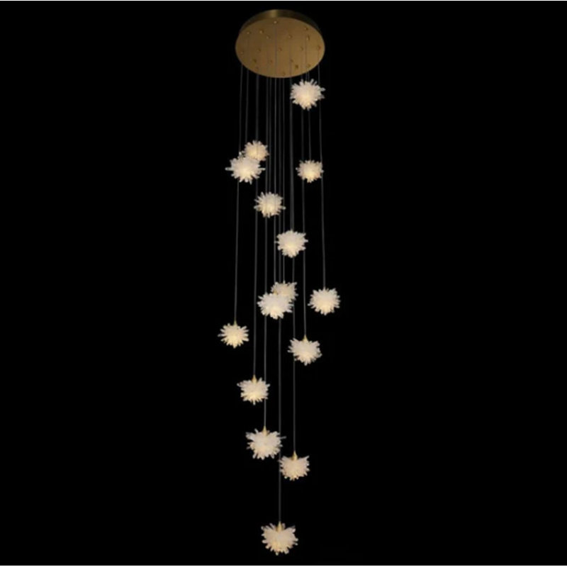 Luminaire suspendu en cristal de quartz naturel