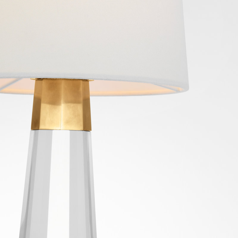 Olsen Cordless LED Table Lamp by AERIN, Clear/Hand Rubbed Antique Brass
