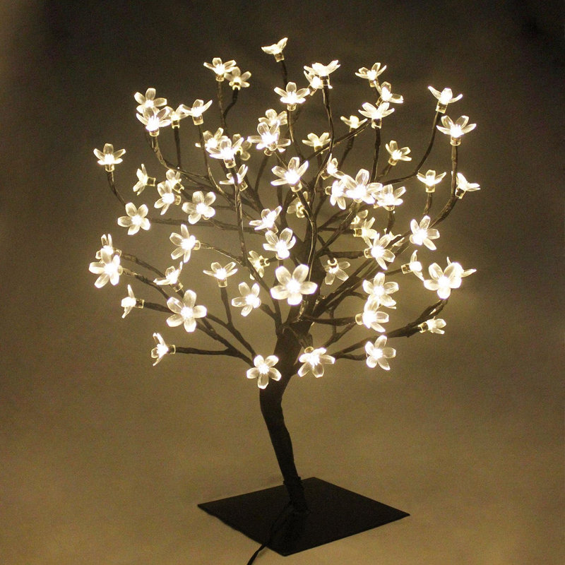 23-Inch Cherry Blossom LED Bonsai Tree Lamp with 90 Warm White Lights for Desk, Home, or Party Decor