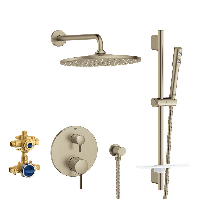 Timeless Pressure Balance Rain Shower Set, Brushed Nickel
