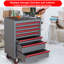 Coffre à outils à 7 tiroirs avec roulettes et tiroirs verrouillables, armoire de rangement pour outils robuste avec poignée ergonomique P 18,1 po x l 26,6 po x H 38,3 po