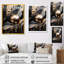 Or et marbré noir Euphoria III - art abstrait sur toile marbrée-360365256-360365271