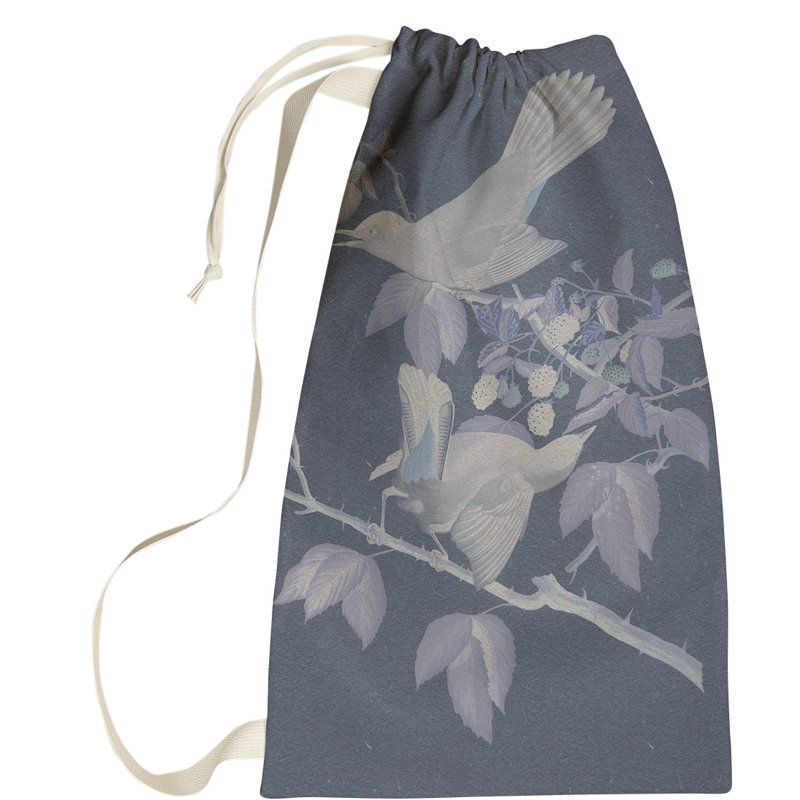 Maciejewski Fabric Laundry Bag with Handles, Large (76.5" H x 29.5" W x 1.5" D), Black