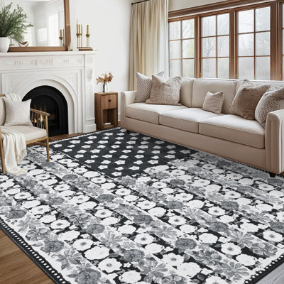 Tapis lavables floraux antidérapants Boho