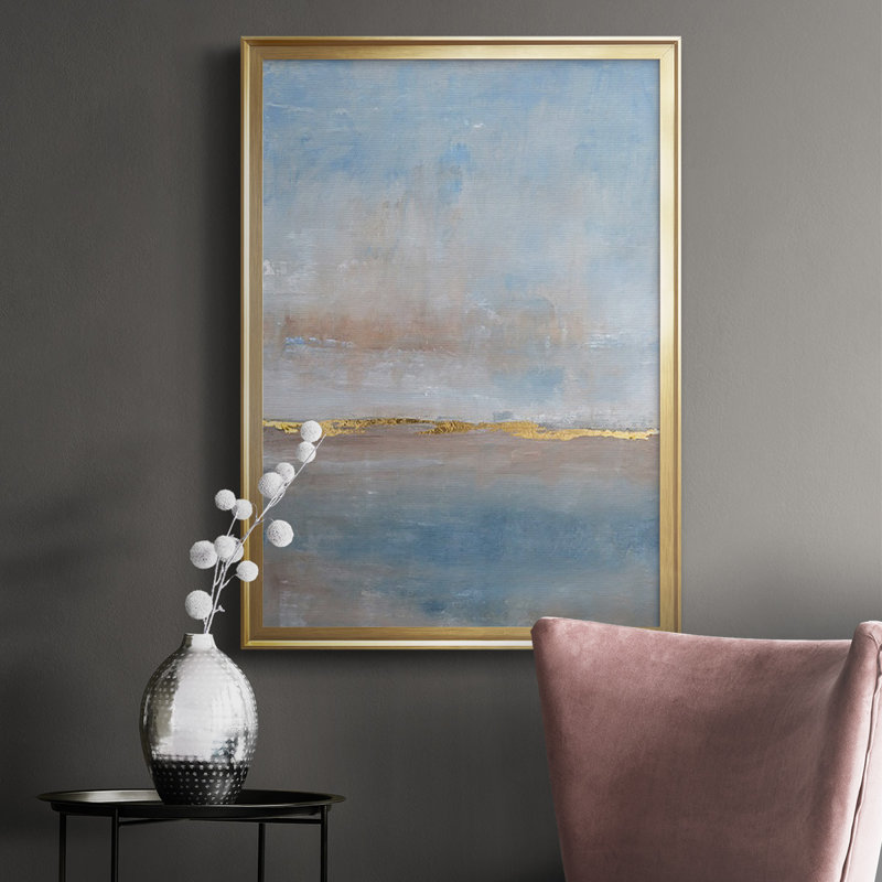 «Visible Horizon II», reproduction encadrée de qualité supérieure - prête à être accrochée, Or
