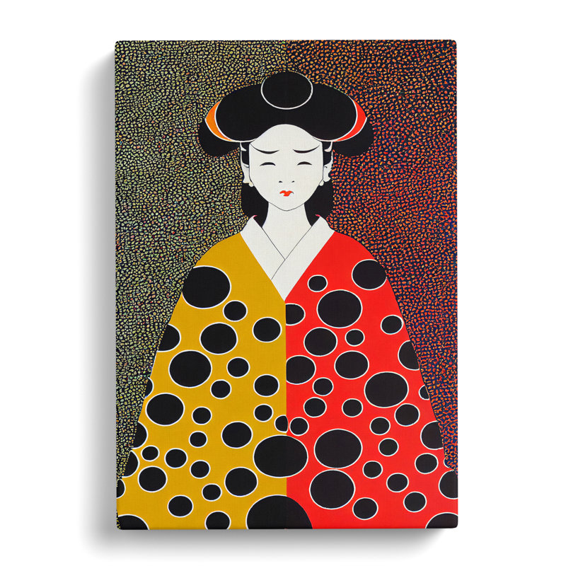 Spotted Geisha - Wrapped Canvas, 76cm H x 50cm W x 3cm D