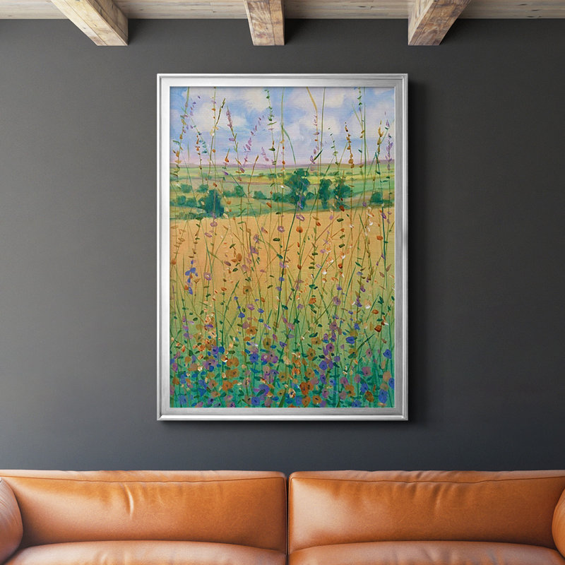 «Wildflower Path II», reproduction encadrée de qualité supérieure - Prêt à être accroché-2848048, Argent