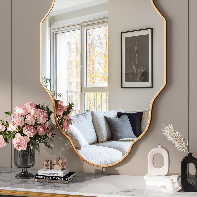 Aluminum Free Form Mirror, Gold