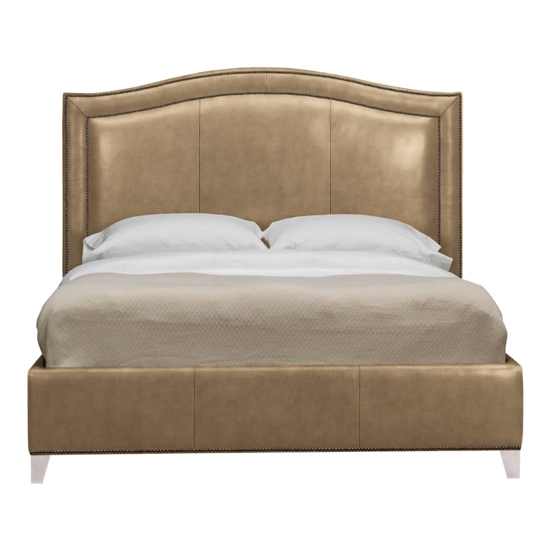 Caroline/Casey Leather Bed, Dove Gray, Ziggy Dune, Yes