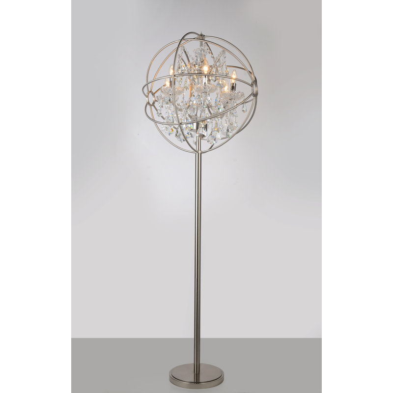 Lampe sur pied 71 po candélabre Mendelson, Nickel