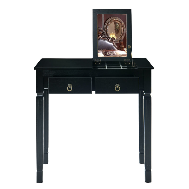 Dressing Table with Mirror, Black
