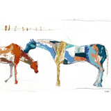 Painted Horses Family I Print by Milton Coppo