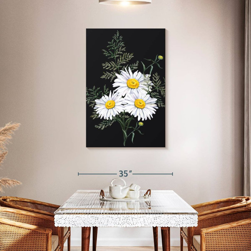 Daisy Bouquet On Black, 45" H x 30" W