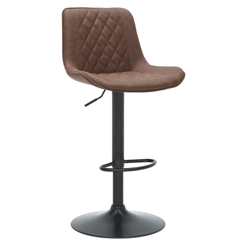 Swivel Upholstered Bar Stool, Brown