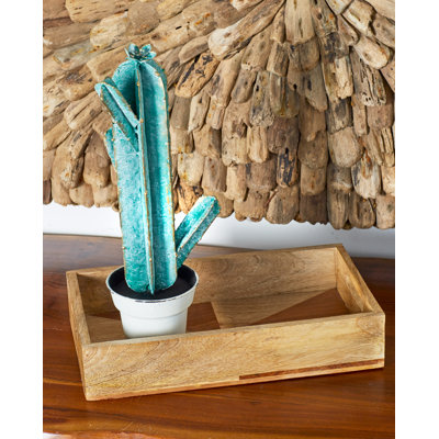 Sculpture de cactus tchèque naturel en pot