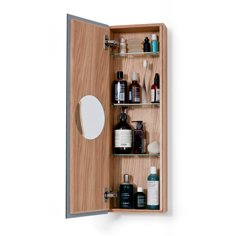 Zone 10'' W Mirrored Medicine Cabinet, Natural Oak