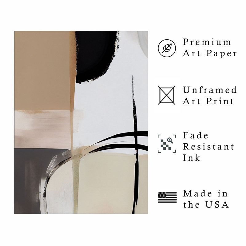 «Abstract Minimalist Abstract II», reproduction d'art non encadrée scandinave, H 7 po x l 5 po