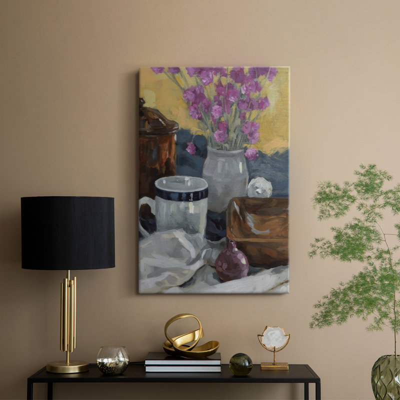 Nature morte avec fleurs séchées II - galerie Cavas sur mesure, H 48 po x l 32 po
