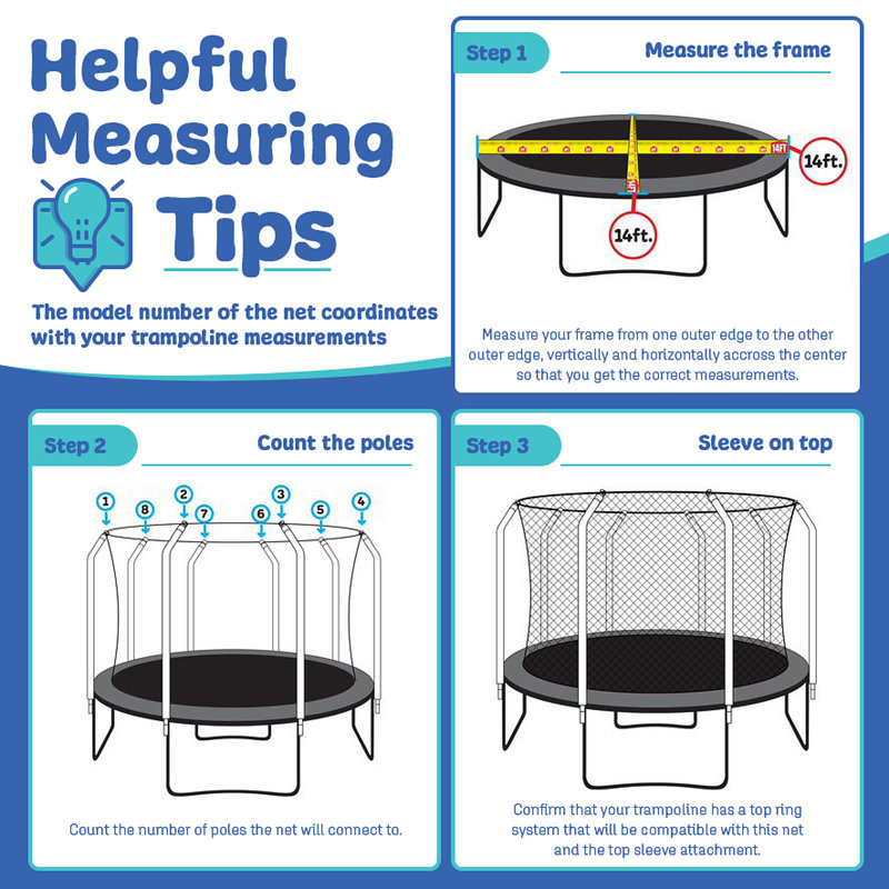 Filet de trampoline Plexalife - Le filet de sécurité pour trampoline s'adapte aux trampolines rondes de 12 pieds utilisant 6 poteaux courbés - Remplacement du filet de trampoline respirant et résistant aux rayons UV et aux intempéries pour le cadre à anneau supérieur - S'installe à l'intérieur du cadre - Noir