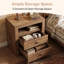 Table de chevet avec 2 tiroirs de rangement, style campagnard, marron-758820965-758820966