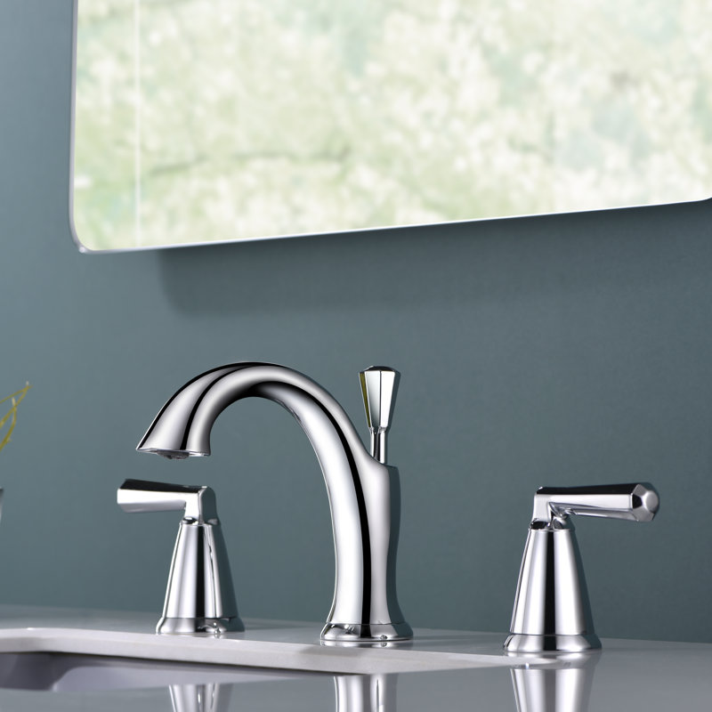 Robinet de salle de bain surdimensionné à deux poignées avec ensemble de drain Z - 6 po à 10 po Z - chrome poli, Chrome poli