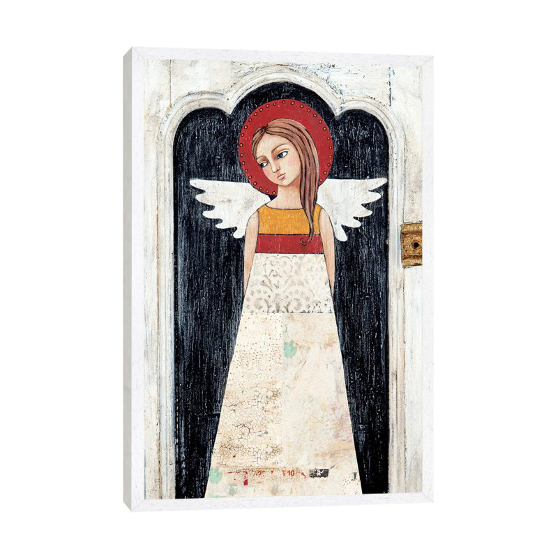Angel Of Tulips by Teresa Kogut - Print on Canvas, White Floater Framed, 66.04cm H x 45.72cm W x 3.81cm D