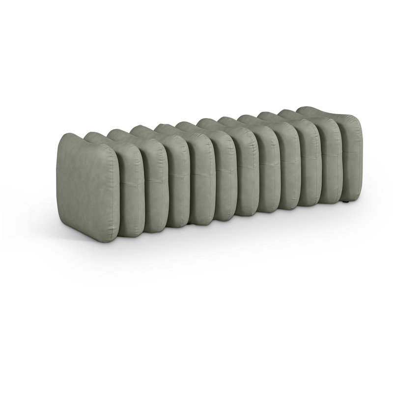 Banc en cuir Atticus, Cuir végétalien vert