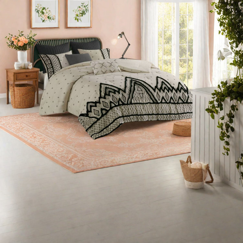 Ensembles de literie en coton naturel et lin, style bohème moderne