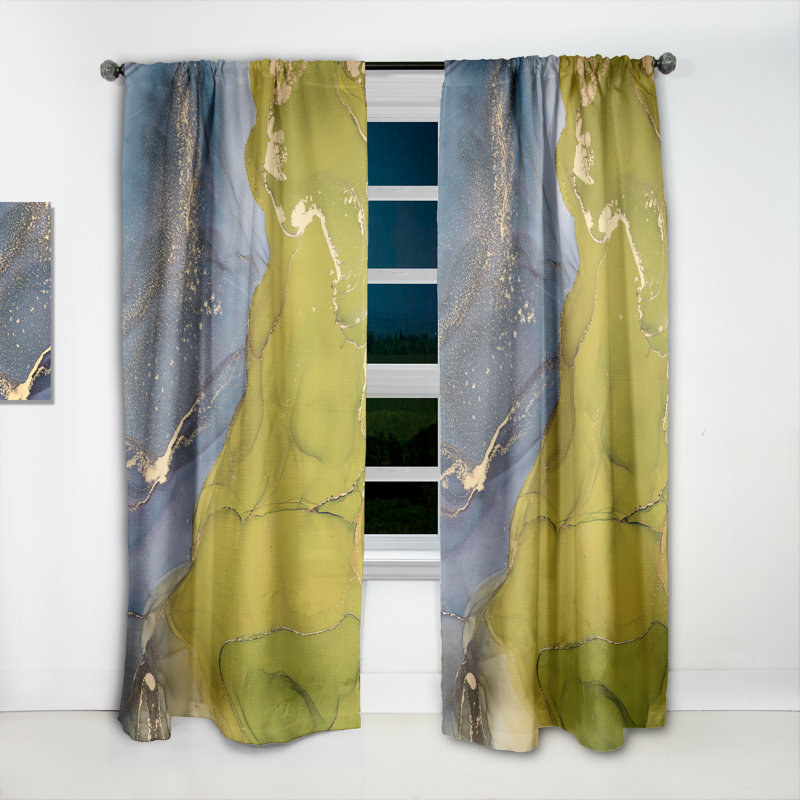 Paire de rideaux semi-transparents avec passe-tringle, L 52 po x L 120 po