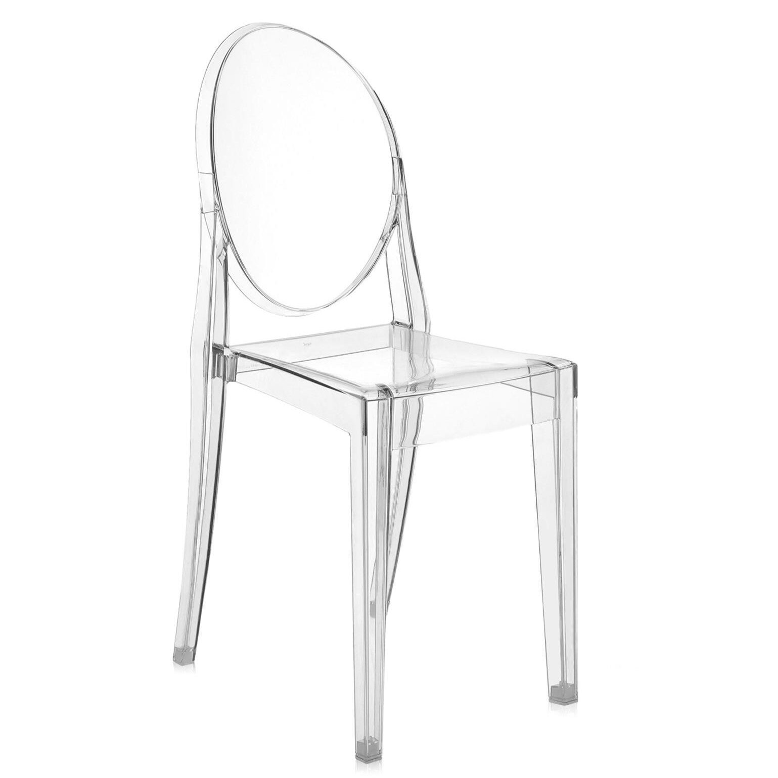 Ghost Stackable Patio Side Chair, Crystal