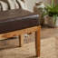 Banc Layan 100% cuir véritable et teck, brun