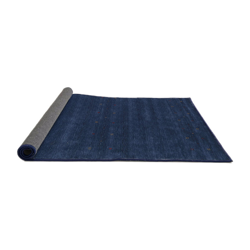 Tapis bleu contemporain Carnforth, Rond 6 pi