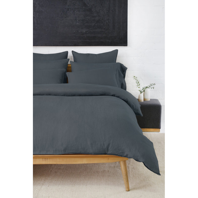 Parker Duvet Cover, King Duvet Cover + 2 King Shams, Sand, Rayon from Bamboo