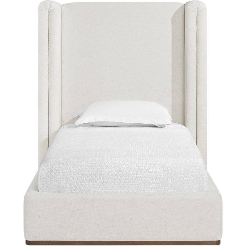 Solange Linen Textured Fabric Upholstered Bed, Twin