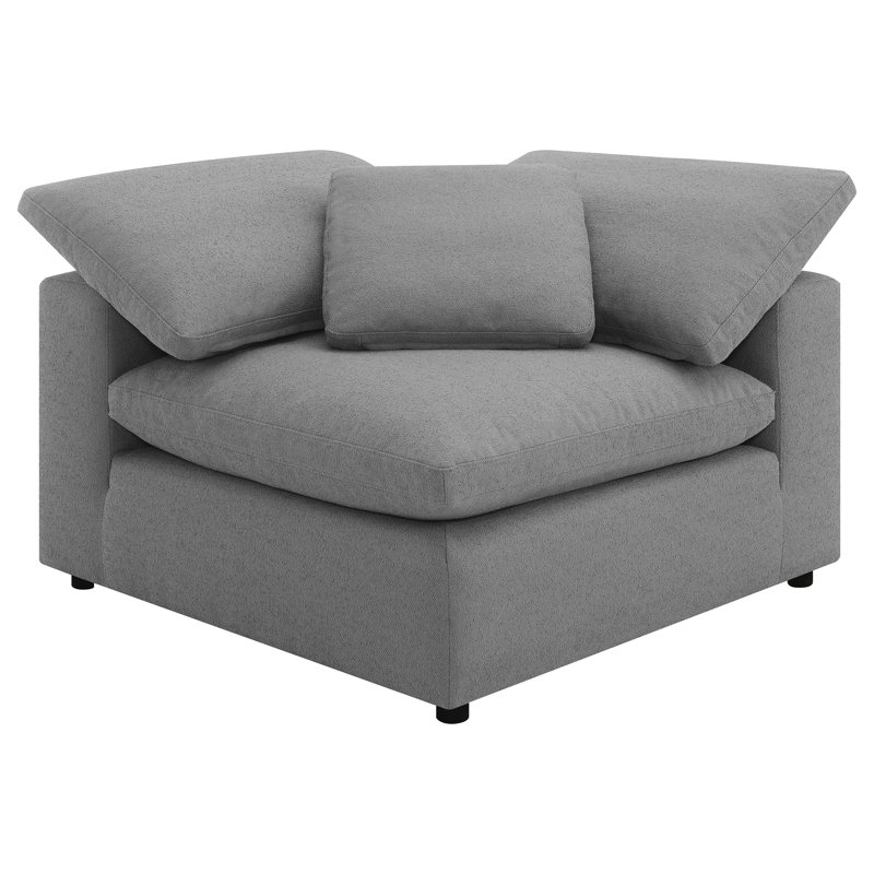 Fauteuil d'angle rembourré Gilbrook, Tissu gris
