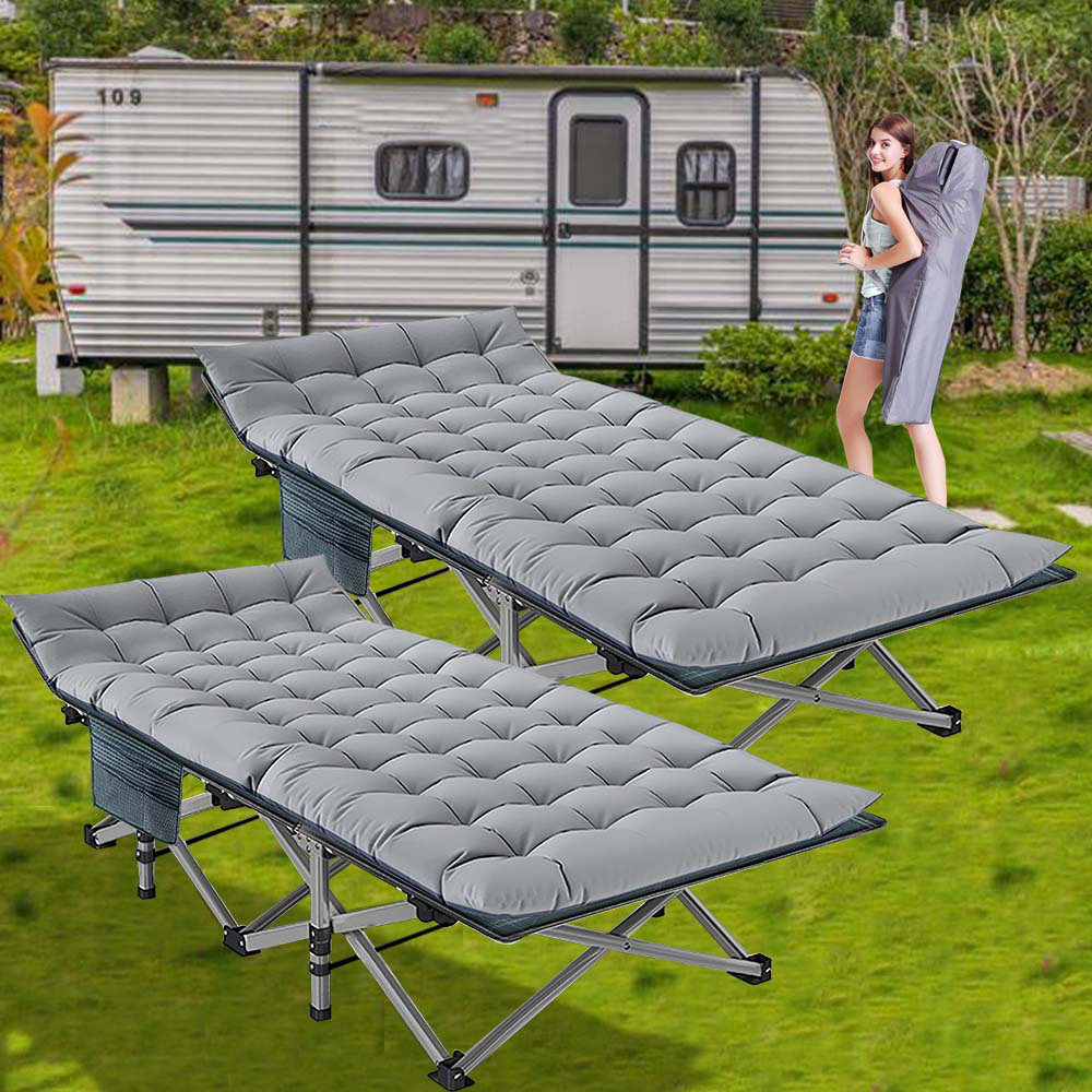 2PCS Camping Cot with Cotton Pad JTANGL Color: Navy Blue