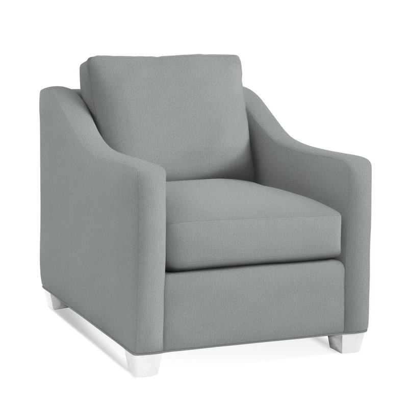 Oliver Chair, Frost White Finish, Light Blue Performance Fabric; 0851-55