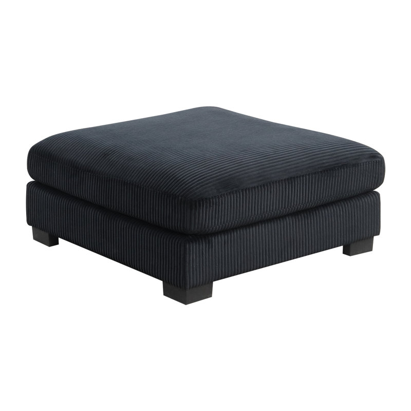 Velours côtelé carré noir, structure en bois, doux au toucher, multi-usage comme siège ou table basse pour remplacer le rembourrage confortable en tissu écossais, espace de vie