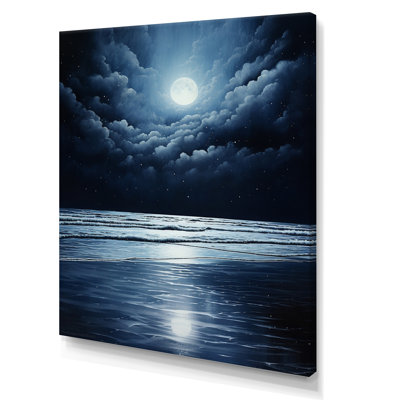 «Beach Photo Serene Moonlight II», reproduction sur toile tendue