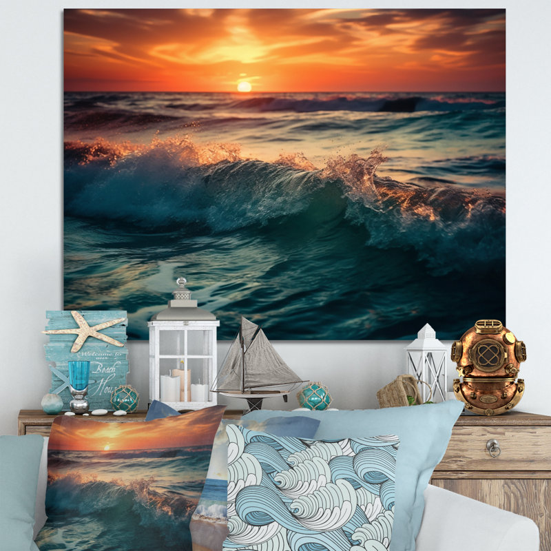Océan Tranquillity V - imprimé, H 12 po x l 20 po x P 1 po, Toile tendue