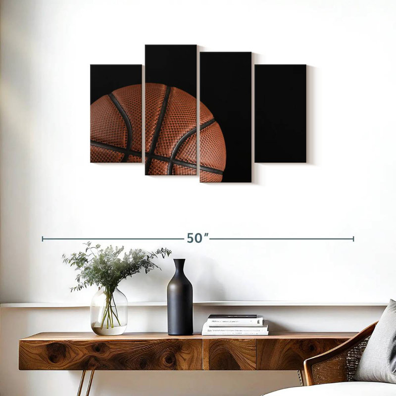 Ballon de basket-ball rétro Sireci, H 22 po x l 36 po