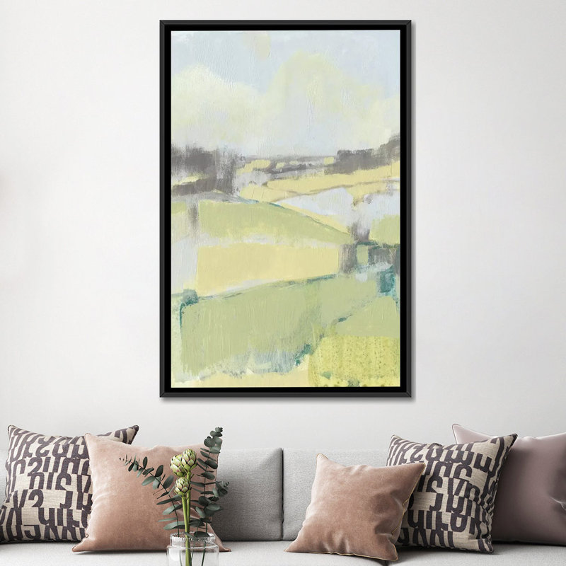 « doux fields i », impression sur toile, H 26 po x l 18 po x P 1,5 po, Toile avec cadre noir, Pas de tapis