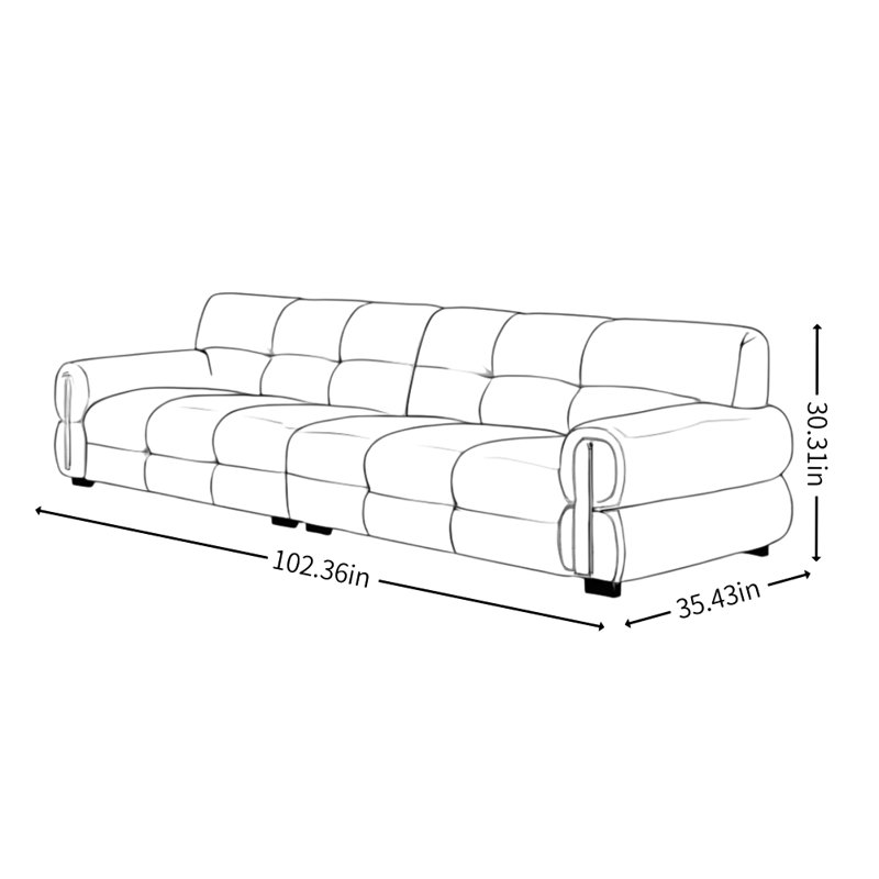 Italian Simple Retro Sofa, Coffee