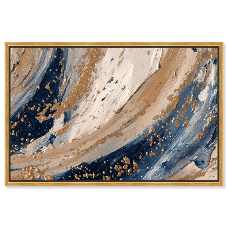 «River of Gold II», reproduction d'art sur toile, art par Bohème, cadre doré, 15 x 10, H 11 po x l 16 po, Cadre doré