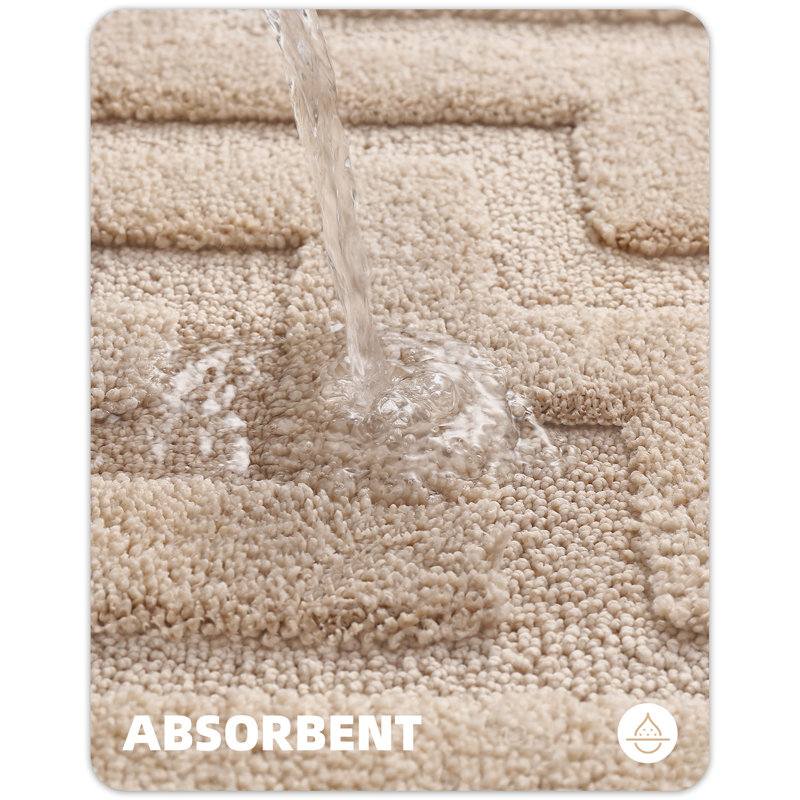 Non-Slip Bath Rug, 20" L x 32" W, Khaki
