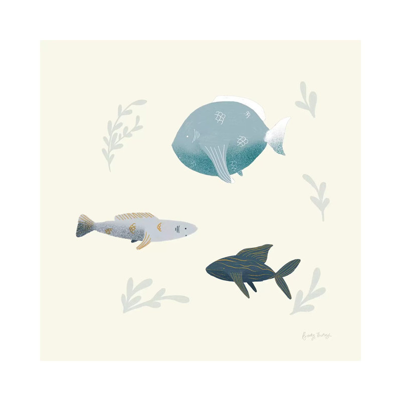 Ocean Life Fish by Becky Thorns - Wrapped Canvas Painting, 66.04 cm H x 66.04 cm W x 1.91 cm D