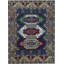 Wool Oriental Area Rug in Blue/Cream/Wine/Green