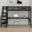 Structure de lit mezzanine en métal avec bureau